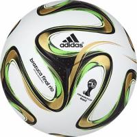 Футбольный мяч профессиональный "Adidas WC2014 Brazuca Final OMB" G84000, размер 5