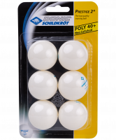 Мяч для настольного тенниса 2* Prestige, белый, 6 шт.