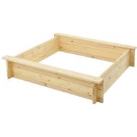 Песочница деревянная 1,8 м с лаком с крышкой