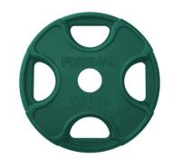 Диск обрезиненный Foreman FM\PRR-10KG\GN, цветной, с 4 отверстиями