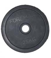 Диск обрезиненный Foreman FM\RUBO-25KG, черный