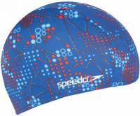 Шапочка для плавания Speedo Polyester Printed Cap 8-087680000-723, сине-красно-голубой, полиэстер