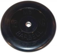 Диск обрезиненный Barbell MB-PltB26-15, d=26 мм, 15 кг