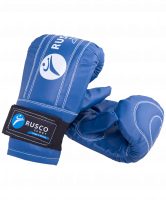 Перчатки снарядные, кожзам, синий