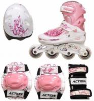 Набор Action PW-117Р (роликовые коньки, защита, шлем), размер 34-37