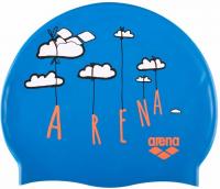 Шапочка для плавания Arena Print Jr 9417111, сине-оранжевый, силикон