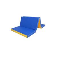 Мат гимнастический СКЛАДНОЙ в 4 раза поролон плотный 22 кг/м3 (р-р 1*2*0,10) винилискожа, на шнуровке