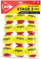 Теннисный мяч Dunlop Stage 3 (RED) 12B 605054, 12 штук