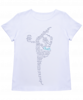 Футболка гимнастическая Alexa, хлопок, белый с принтом