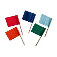 Флажок детский цветной на палочке, полотно 12*14см