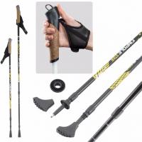 Палки для скандинавской ходьбы Finpole Star, облегченные, черно-желтые