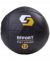 Медицинбол E252, кожзам, 12 кг, черный