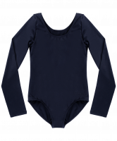 Купальник гимнастический Alica, длинный рукав, хлопок, черный, детский