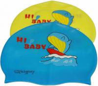 Шапочка для плавания Dobest RH-Q, голубой/желтый, силикон