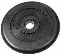 Диск обрезиненный Barbell MB-PltB50-20, d=50 мм, 20 кг