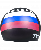 Шапочка для плавания Russia Silicone Swim Cap, силикон, LCSRUS/001,черный