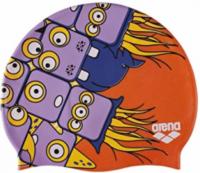 Шапочка для плавания Arena Print Jr 9417122, оранжево-фиолетовый, силикон