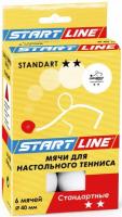 Мяч для настольного тенниса Start line Standart 2* 23-022, 6 штук