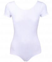 Купальник гимнастический AA-140, с коротким рукавом, хлопок, белый (36-42)