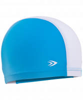 Шапочка для плавания детская, полиамид, синий/белый