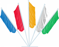 Флаги расцвечивания, материал флаговая ткань 100*75см цвет синий, древко пластик 1,5 м,