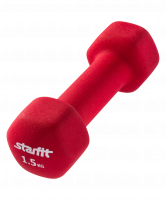 Гантель неопреновая DB-201 1,5 кг, насыщенная красная