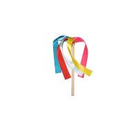 Султанчик детский на деревянной палочке, ленточки на палочке. 5 ленточек по 25 см