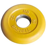 Диск обрезиненный Barbell, цветной, d=31 мм, 0.5 кг