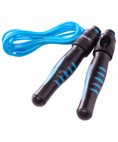 Скакалка RP-102 ПВХ, со счетчиком, синяя/черная, 3 м