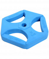 Диск обрезиненный с хватами BB-205 5 кг, d=26 мм, без стальной втулки, синий