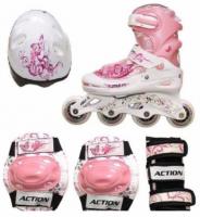 Набор Action PW-117Р (роликовые коньки, защита, шлем), размер 26-29