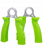 Эспандер кистевой пружинный ES-301, пара, жесткая ручка, зеленый