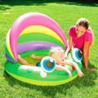 Детский бассейн BestWay Лягушка 52188, со съемным навесом от солнца