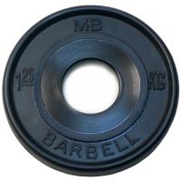 Диск обрезиненный Barbell MB-PltBE-1,25, евро-классик, 1.25 кг