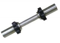 Гриф/гантели Barbell MB-BarM50-M390B, плавающая металлическая ручка, замок-гайка, L=390 мм, d=50 мм