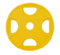 Диск обрезиненный Foreman FM\PRR-15KG\YL, цветной, с 4 отверстиями