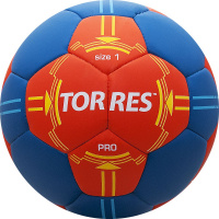 Мяч гандбольный ольный  "TORRES PRO" арт.H30061, р.1, ПУ, 4 подкл. слоя, оранжево-синий
