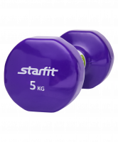 Гантель виниловая DB-101 5 кг, фиолетовая