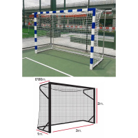 Сетка гандбольная / футбольная  "EL LEON DE ORO"арт.11443010000,a:3.0 b:2.0 c:0.8 d:1.0м,3,0мм ПП бел.