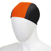Шапочка для плавания  "FASHY Fabric Cap", арт.3242-00-28, полиамид/эластан, 3 панели, черно-оранжевый