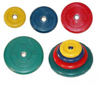 Диск обрезиненный Barbell, цветной, d=26 мм, 15 кг