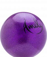 Мяч для художественной гимнастики AGB-203 19 см, фиолетовый, с насыщенными блестками