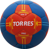 Мяч гандбольный ольный  "TORRES PRO" арт.H30063, р.3, ПУ, 4 подкл. слоя, оранжево-синий