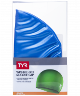 Шапочка плавательная Wrinkle Free Junior Silicone Cap, силикон, LCSJR/428, голубой