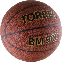 Мяч баскетбольный  "TORRES BM900" арт.B30035, р.5, ПУ-композит, нейлон корд, бутил. камера, темнооранж-черн