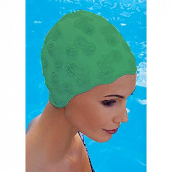 Шапочка для плавания женская  "FASHY Moulded Cap", арт.3100-00-60, резина, зеленый