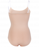 Купальник-невидимка гимнастический AA-7763, на бретелях, хлопок, бежевый (36-42)