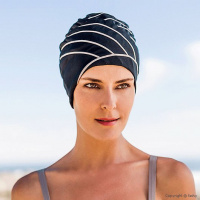 Шапочка для плавания женская  "FASHY Exclusive swimcap", арт.3428, полиамид, эластан, черно-бежевый