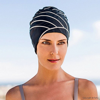 Шапочка для плавания женская  "FASHY Exclusive swimcap", арт.3428, полиамид, эластан, черно-бежевый