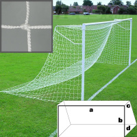 Сетка футбольная  "KV.REZAC" арт.14025632, a:7.5 b:2.5 c:0.8 d:1.2м, нить 2мм ПП бел.